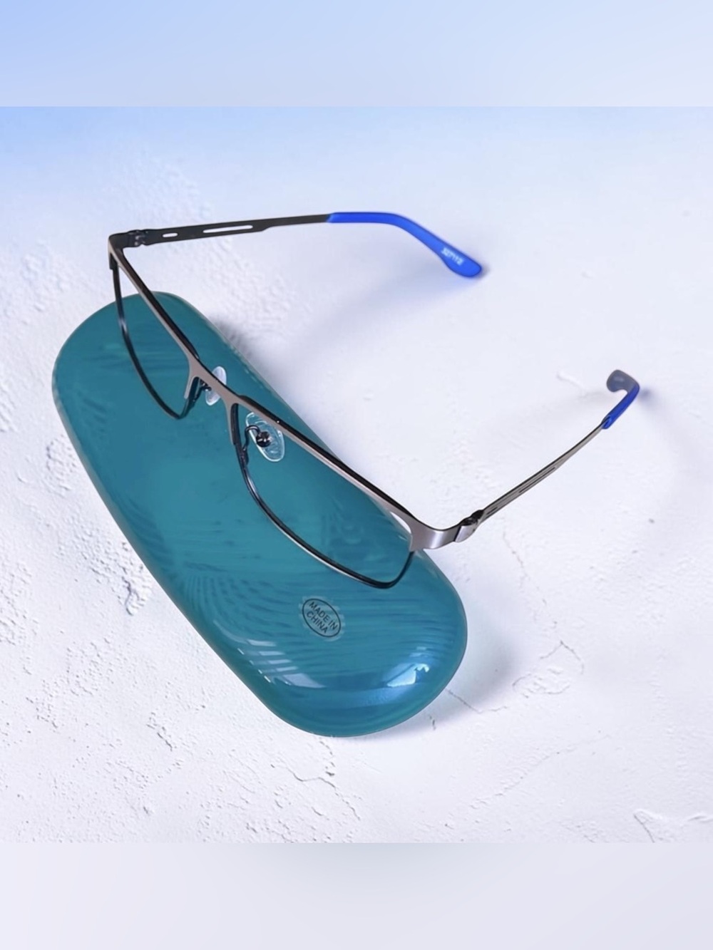 Zenni Graphite Rectangular Men's Eyewear Frames & Case